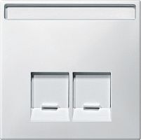 Лицевая панель Schneider Electric Merten Antique для 2-м. розетки RJ45+RJ45 белый картинка